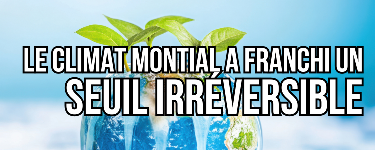 Le climat mondial a franchi un seul irréversible, illustré par une planete terre qui fond