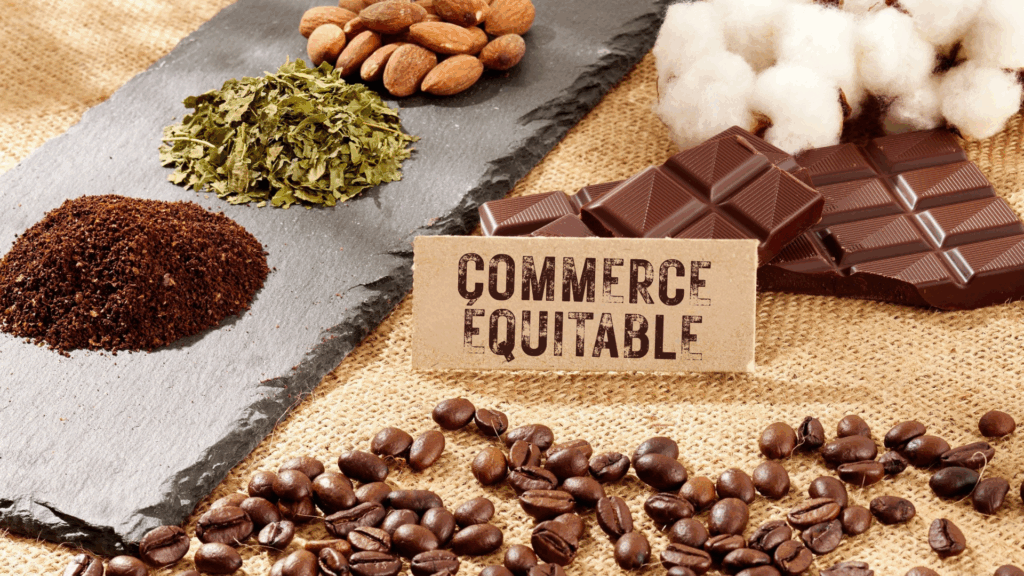 Produits commerce équitable : chocolat, café...